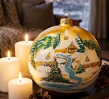 eksklusiv guld julekugle til moderne juletræ